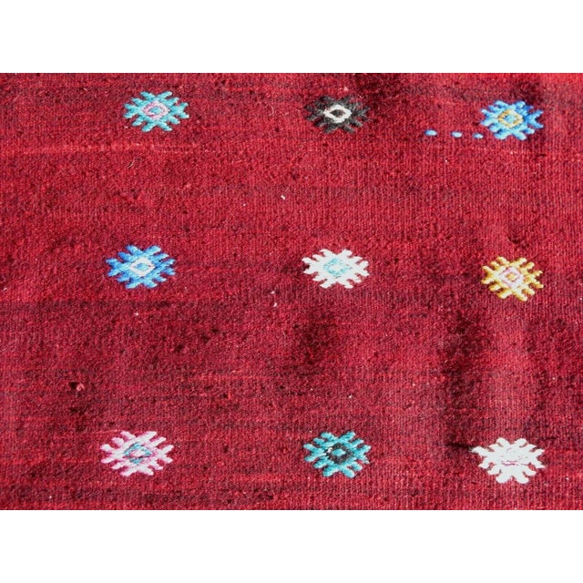 Textile 1960s Red Turkish Kilim Rug - 70"x148" For Sale - Image 7 of 12