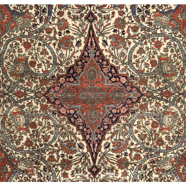 Persian Antique Persian Mohtasham Kashan Rug 7'9" X 9’9” For Sale - Image 3 of 5