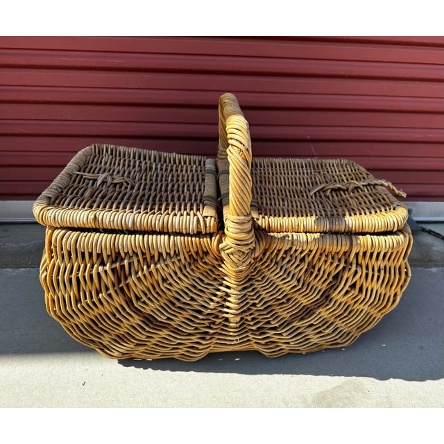 Vintage French Double Sided Picnic Basket For Sale - Image 9 of 9