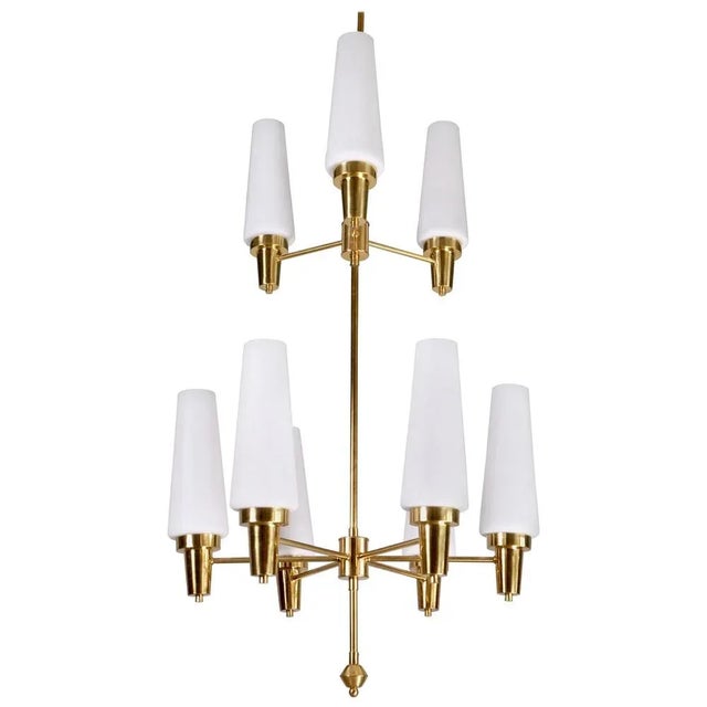 Swedish Brass Chandelier, 1950s For Sale - Image 13 of 13