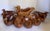 This charming mid-century nine-piece salad bowl set is beautifully hand carved in the form of ducks, capturing the playful...