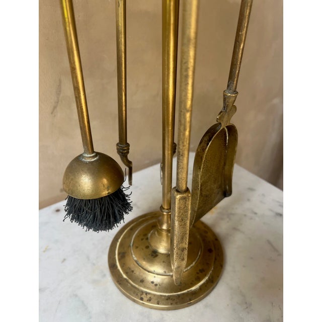 French Brass Horse Head Fireplace Tool Set For Sale - Image 12 of 12