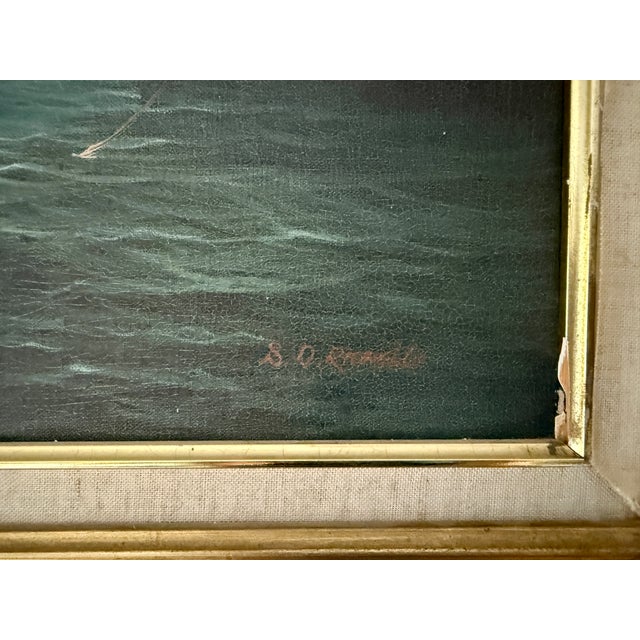 20th Century Dutch Style Naval Battle Oil Painting, Signed s.d. Richelle For Sale - Image 10 of 14