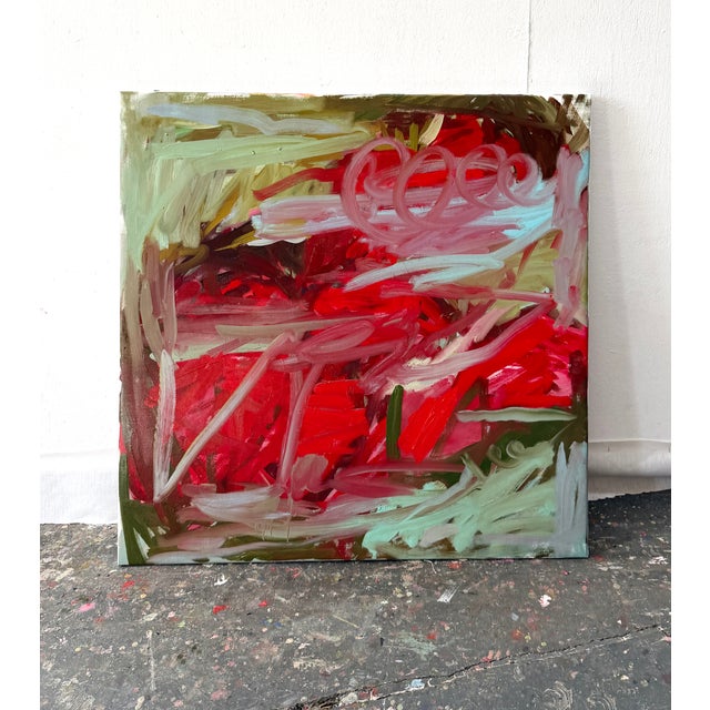 2020s Contemporary Abstract Oil on Canvas "Time for Some Red" by Petra Schott For Sale - Image 5 of 6