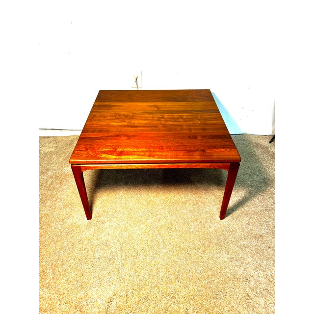 Mid-Century Modern Vintage MCM Walnut Square Cocktail Table For Sale - Image 3 of 9
