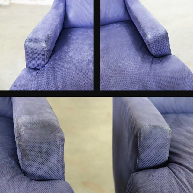 Aubergine Scoop Swivel Lounge Chairs With Metal Base by Barbara Barry for Hbf - a Pair For Sale - Image 9 of 13