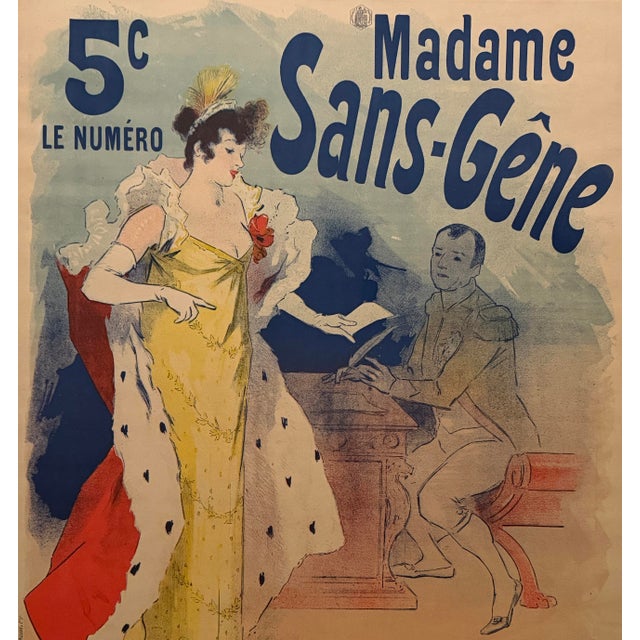 Art Nouveau Jules Chéret - Madame Sans-Gêne, Le Radical, French Belle Époque Lithograph Poster, 1894 For Sale - Image 3 of 8