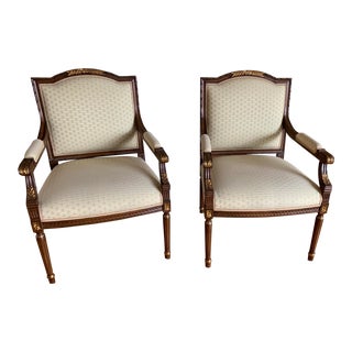 Upholstered Living Room Chairs - A Pair For Sale