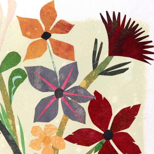 Abstract Sunshine Bouquet - Collage Floral Whimsical Still Life Original Artwork by Maria C Bernhardsson For Sale - Image 3 of 5