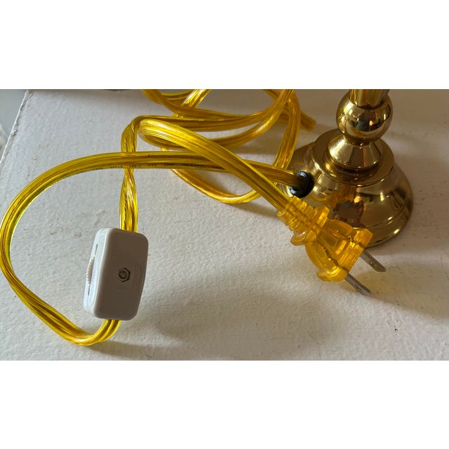 1990s Vintage Brass Candlestick Table Lamp For Sale - Image 5 of 6