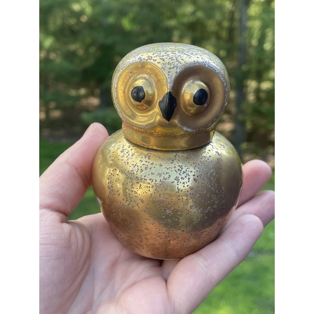 Rare Antique Art Deco Japanese Noritake Porcelain Figural Owl Inkwell Gilt For Sale - Image 9 of 12