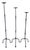 Hand Forged Iron Candelabra Set of 3 (93-113cm) Antique Copper Finish Slender Stem with Compact Arched Base For Sale