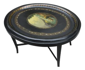 Papier Mache Tray Table 19th Century