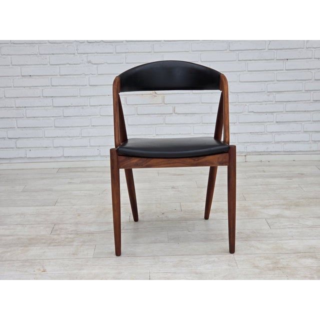Danish Model 31 Armchairs in Leather and Teak by Kai Kristensen, 1960s, Set of 4 For Sale - Image 10 of 18