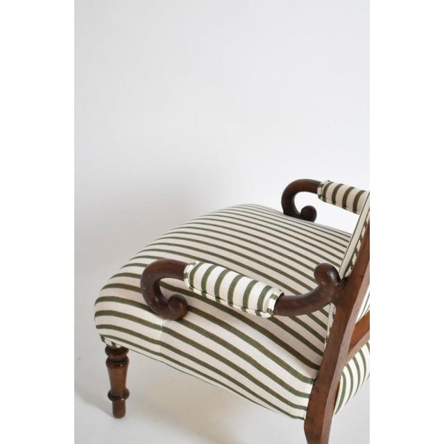 Green and White Stripes Lounge Chairs, Set of 2 For Sale - Image 5 of 6