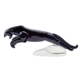 Large Art Deco Sculpture of a Panther in Murano Glass, 1940s For Sale