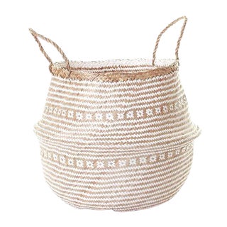 Large Sea Grass Belly Basket For Sale