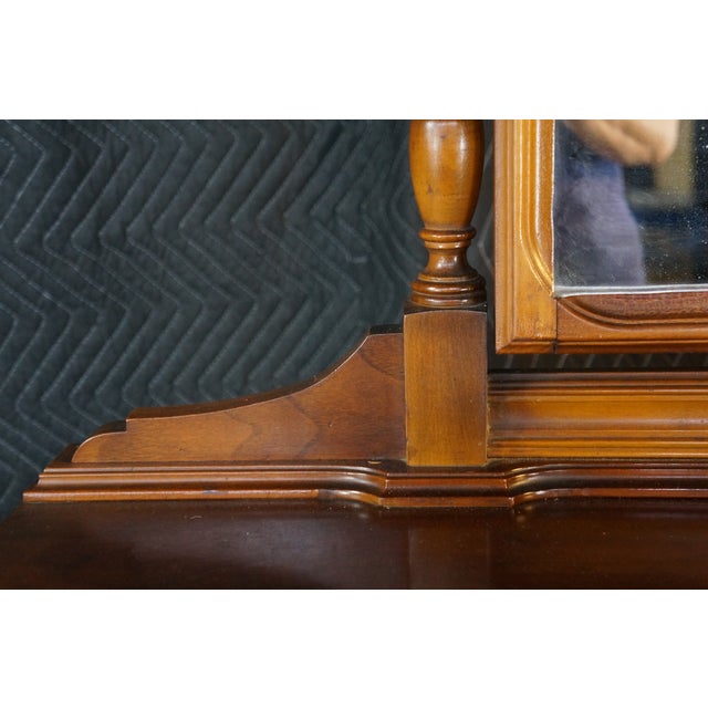 Wood Antique William & Mary Style Walnut Dressing Table Dresser Vanity Mirror For Sale - Image 7 of 18