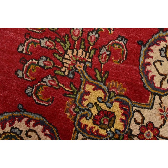 Tabriz Rug 9’5” X 12’7” Red Wool Traditional Hand-Knotted Oriental Carpet For Sale - Image 4 of 15