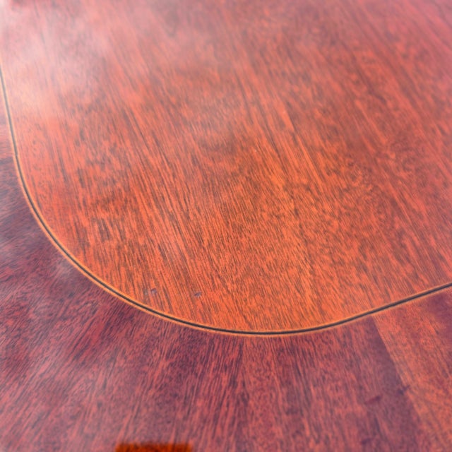 Late 20th Century Baker Furniture Georgian Banded Mahogany Double Pedestal Extension Dining Table For Sale - Image 13 of 15