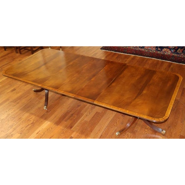 Wood 1980s Kittinger Flame Mahogany Regency Style Conference Dining Table For Sale - Image 7 of 17