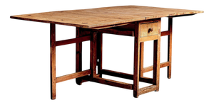 Rustic Pine Slagbord with Two Folding Leaves, Sweden, 1900s
