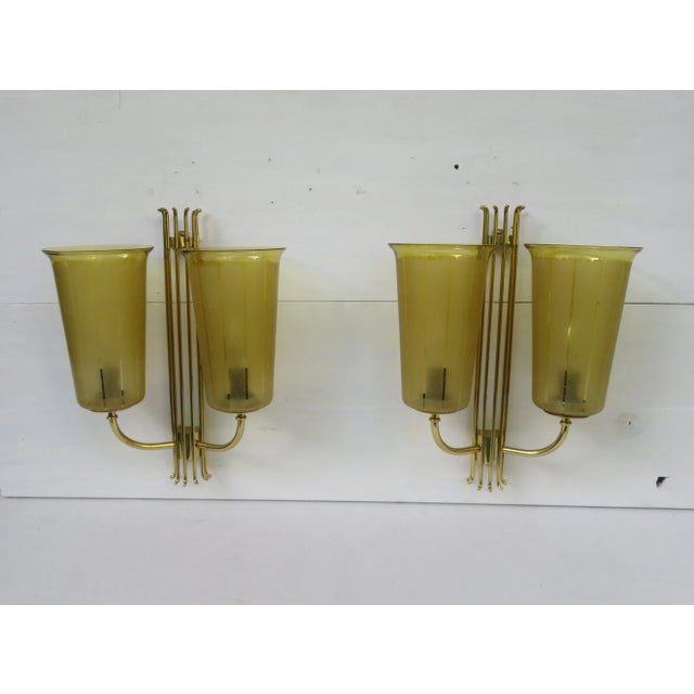 1950s Large Brass Sconces, 1950s, Set of 2 For Sale - Image 5 of 18