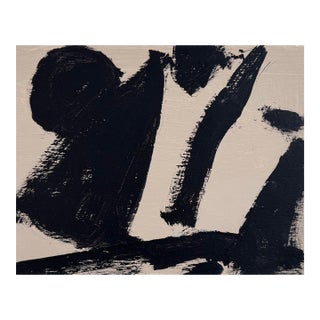 Genesis, Contemporary Black and Tan Abstract Painting by Matt Higgins For Sale