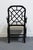 Kindel Furniture Black & Gold Chinese Chippendale Style Lattice Back Dining Arm Chair For Sale In Kansas City - Image 6 of 10