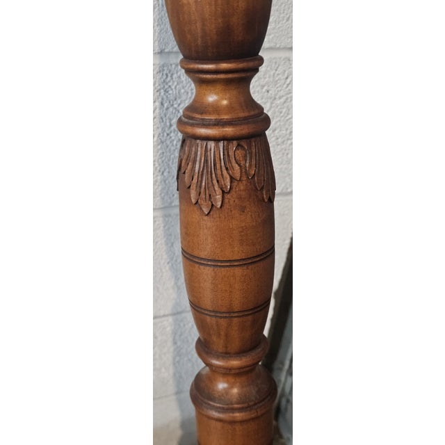 Wood Late 20th Century Tiger Maple Four Poster, Canopy Single Bed Benchmade Leonard's of Massachusetts For Sale - Image 7 of 7