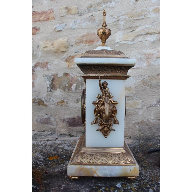 19th Century Pendulum Clock with Onyx Cornac For Sale - Image 10 of 11