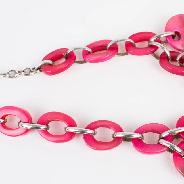 Dominique Denaive Paris Pink Resin Choker Necklace with Charms For Sale - Image 12 of 14