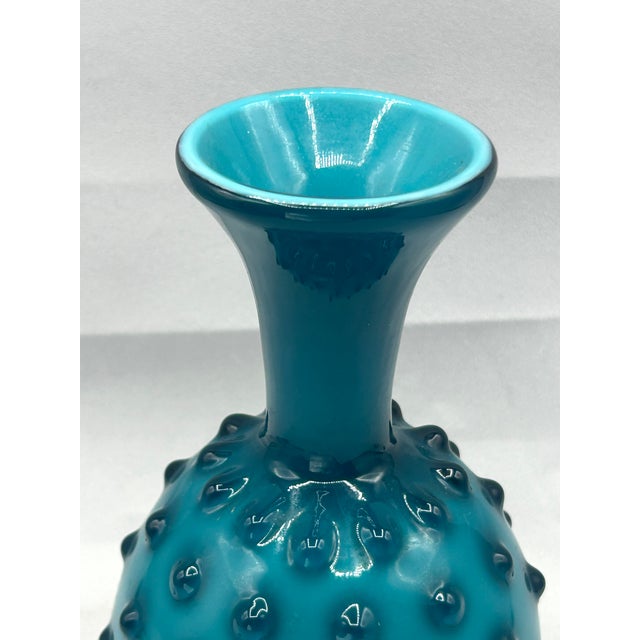 Mid-Century Modern Empoli Hobnail Cased Glass Vase – Mid-Century Modern Italian Art Glass For Sale - Image 3 of 8