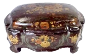 Antique Handmade Papier Mâché Jewelry Box