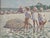 Early 20th Century Henry Benson, Large Oil Painting Beach Scene with Children Henry Benson Americana Art Seashore For Sale - Image 5 of 8
