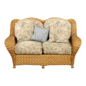 Quality Vintage Wicker Loveseat Sofa