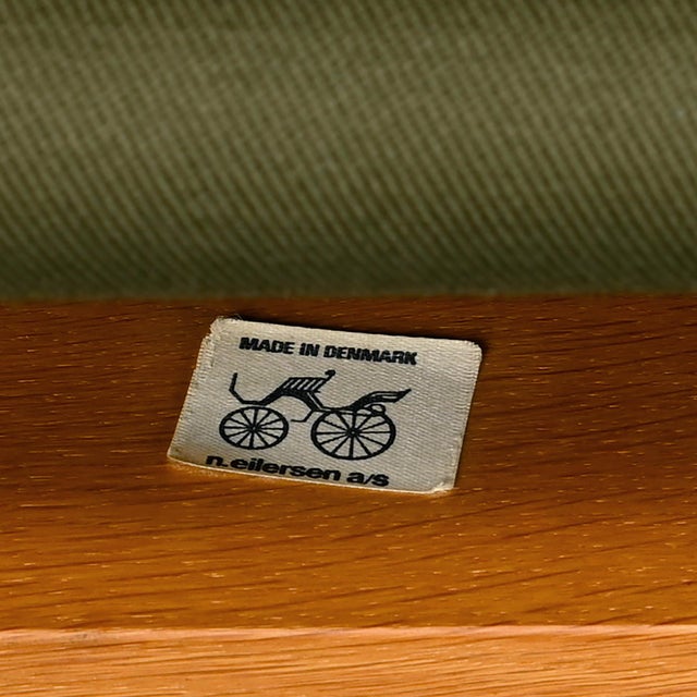 Vintage Danish Safari Chairs in Oak and Forest Green Canvas Fabric by Erik Wørts, 1970s, Set of 2 For Sale - Image 11 of 18