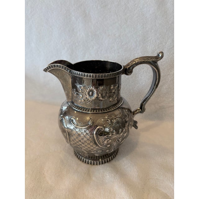 Early 20th Century Silver Plated Water Pitcher For Sale - Image 4 of 7