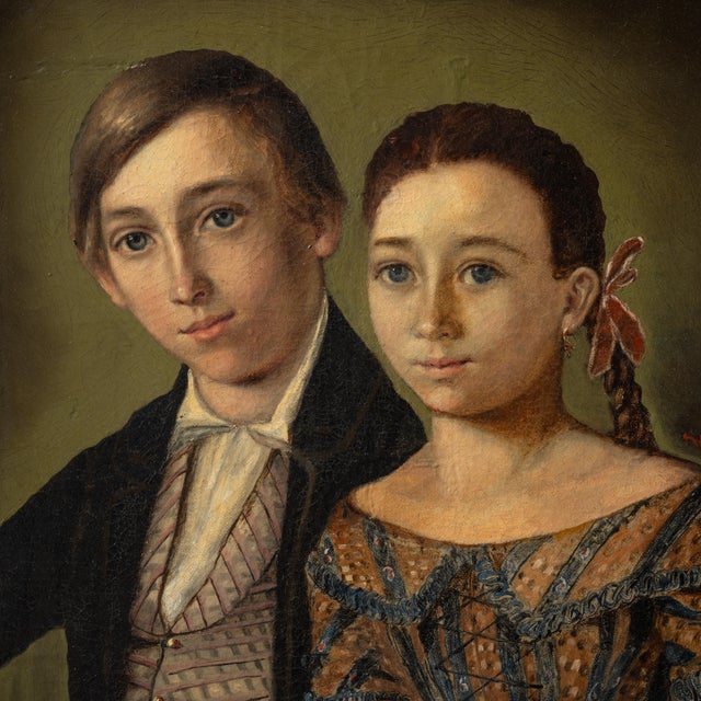 Biedermeier A Biedermeier Portrait of Children by Robert Schwedler, 1845 For Sale - Image 3 of 11