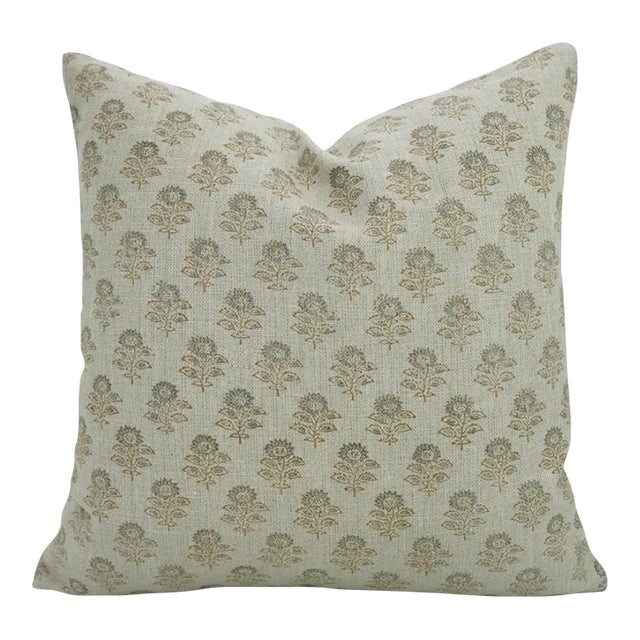 Fabdivine Handmade Block Print Pillow Cover 16x16 Inch -Bagru Buti For Sale