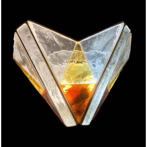 Exceptional Poliarte by Longobard wall lighting large bicolore glass Murano with structure . The Design and the quality of...