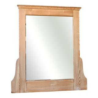 Large Country Mirror with Wooden Frame For Sale