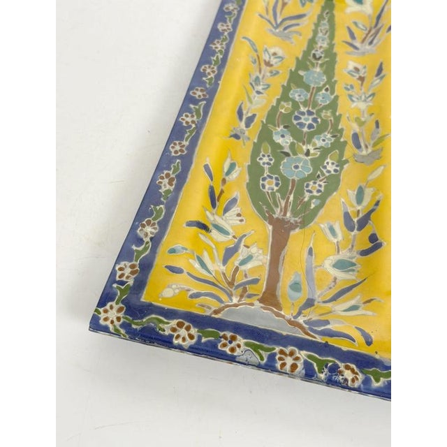 Early 20th Century Colorful Ceramic Trinket Tray with Floral Motifs, France, 1910 For Sale - Image 5 of 11
