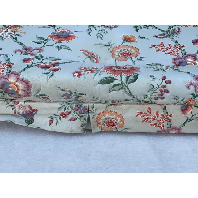 Mid 20 Th C Vintage Floral Chintz Loveseat Sofa Blue Orange For Sale In Miami - Image 6 of 14