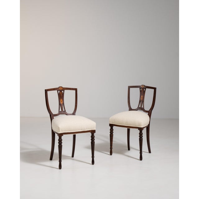 Wood 19th Century Pair of Empire Chairs with Upholstered Seats For Sale - Image 7 of 13