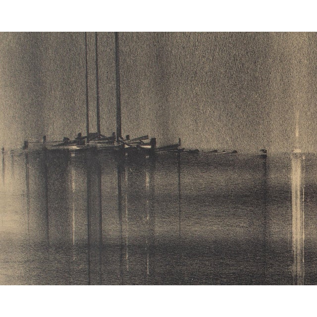 Mid 20th Century “The Mooring” Lithograph Signed by Richard Florsheim For Sale - Image 5 of 8