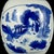 Ceramic Vintage Blue and White Porcelain Lidded Jar With Figural Landscape Panels For Sale - Image 7 of 8