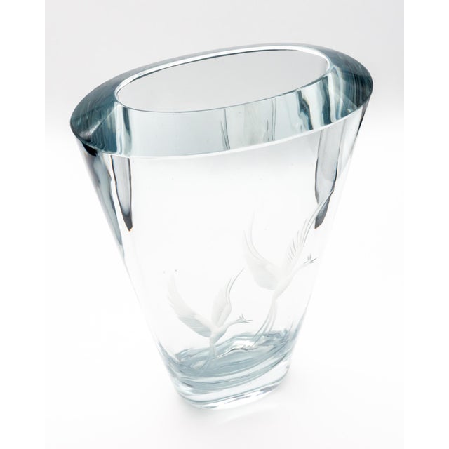 Blue Birds of Eden Glass Vase attributed to Asta Strömberg for Strömbergshyttan, 1960s-70s For Sale - Image 8 of 11