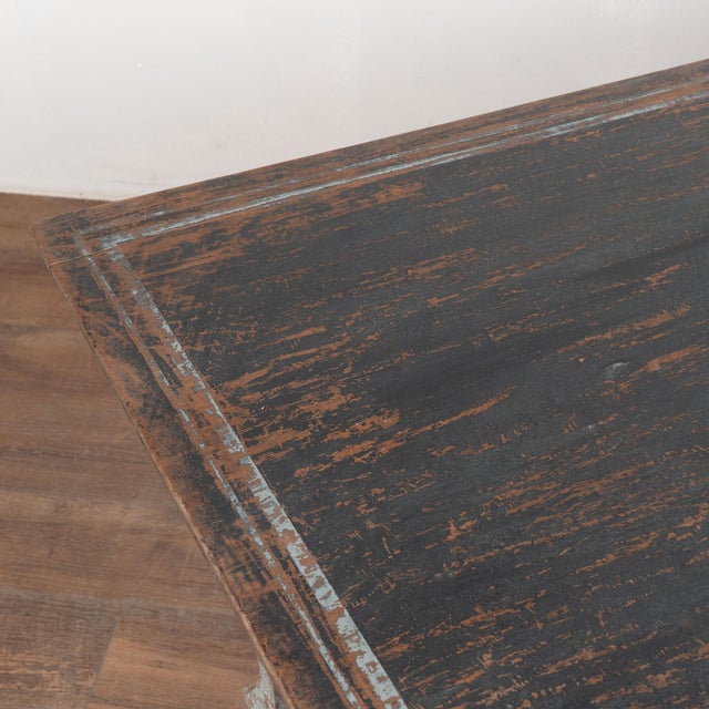 19th Century Danish Blue and Black Baroque Writing Table Console For Sale - Image 4 of 18