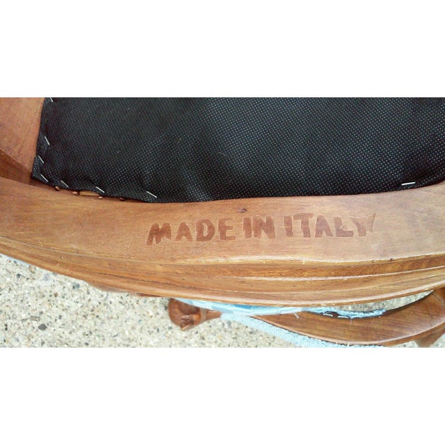 Wood Vintage Hand-Crafted Arm Chair-Italy For Sale - Image 7 of 10